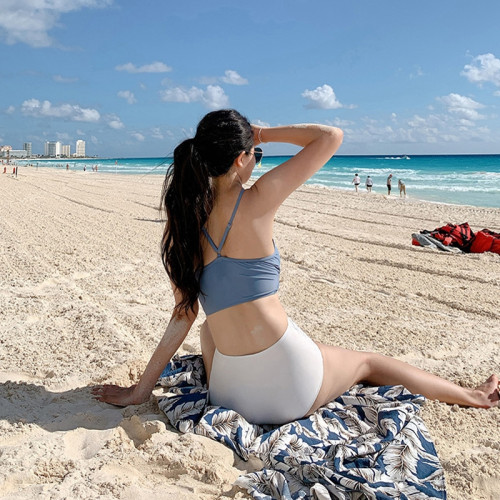 海邊泳衣女士2022新款潮性感泡溫泉仙女範韓國ins分體泳裝比基尼