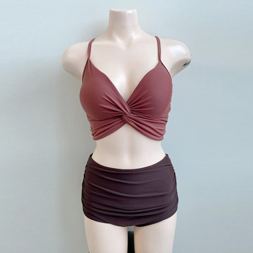 海邊泳衣女士2022新款潮性感泡溫泉仙女範韓國ins分體泳裝比基尼