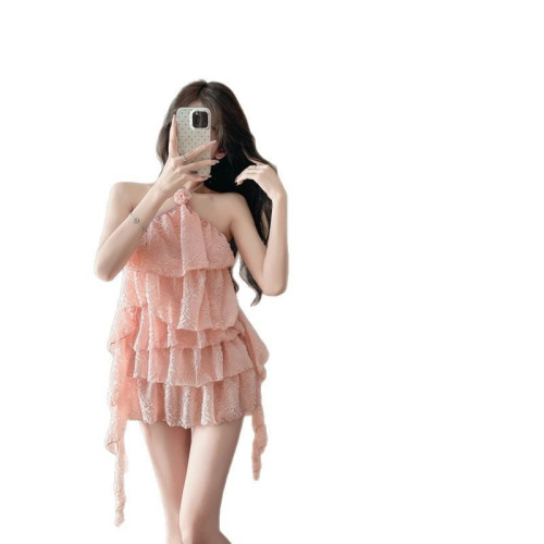 小仙女遊泳衣女bikini分層層荷葉邊顯瘦遮肚可愛少女萌妹泳裝新款