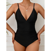 H 62620 Solid Slim Backs Swimsuit 純色修身露背泳衣