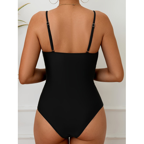H 62620 Solid Slim Backs Swimsuit 純色修身露背泳衣
