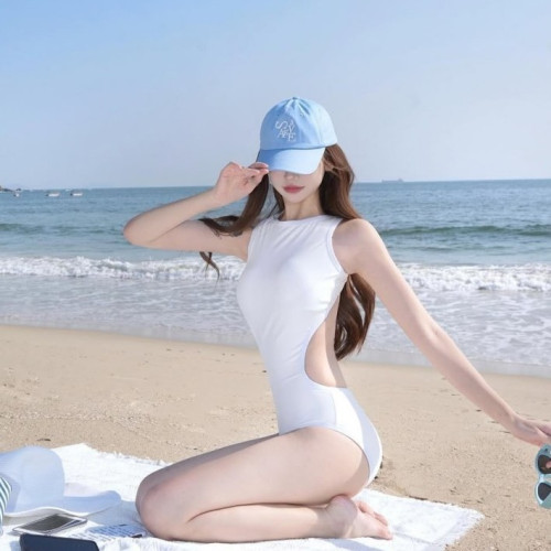 泳衣女2026新款韓國ins風性感辣妹交叉露背簡約純色連體泳裝 泳衣女2026新款韓國ins風性感辣妹交叉露背簡約純色連體泳裝