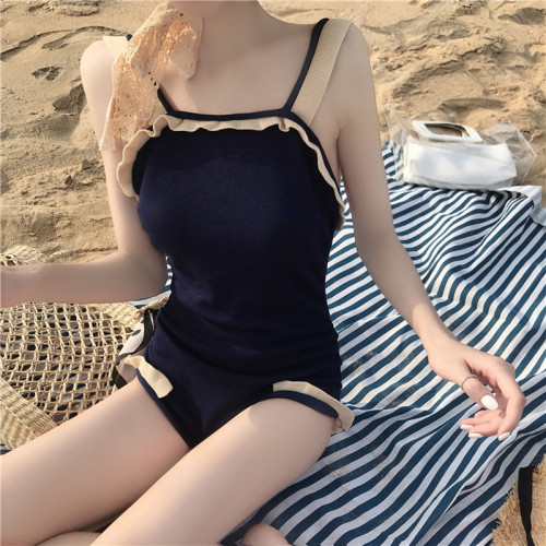 泳衣2020年韓國ins露背性感比基尼遮肚顯瘦泡溫泉保守泳裝女