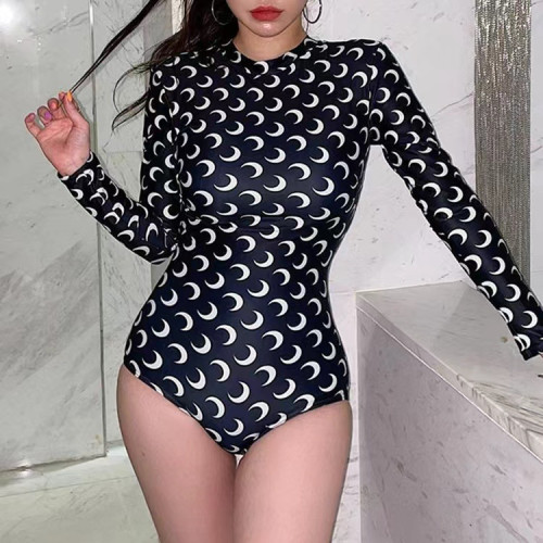 韓國ins風泳衣女連體性感露背綁帶月牙防曬三角溫泉泳裝