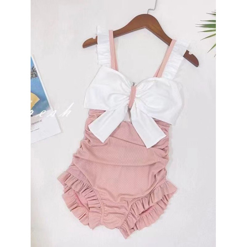 兒童泳衣女孩中小童連體泳裝女童4-6嵗63079牛奶絲連體式高彈露背