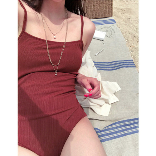 泳衣女 韓版ins風性感露背比基尼小胸聚攏遮肚顯瘦連體溫泉遊泳裝