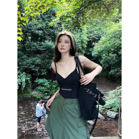 泳衣女2024新款爆款高級感吊帶辣妹風性感露背顯瘦連體泡溫泉泳裝