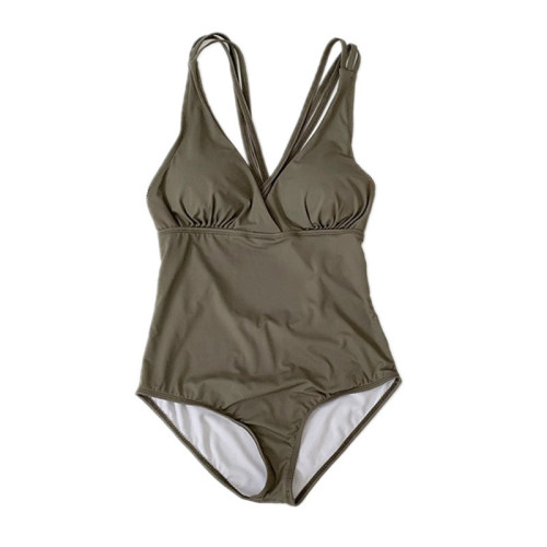 韓國泳衣女ins新款時尚性感露背溫泉顯瘦遮肚連體小胸聚攏遊泳裝