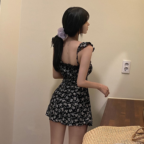 泳衣女2020新款韓國ins遮肚顯瘦小胸聚攏連體裙式露背溫泉遊泳裝