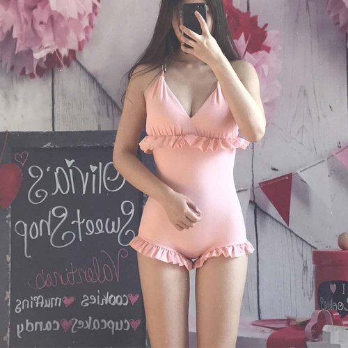 2023簡約連體泳衣女日韓性感比基尼露背bikini溫泉遊泳裝