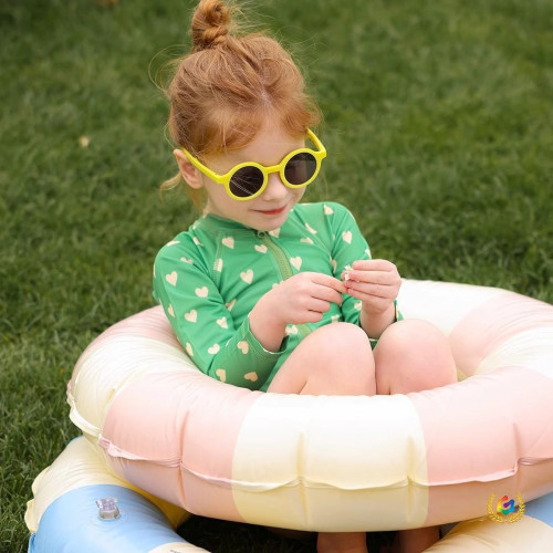 ♤女童泳衣2026新款夏季可愛連體式中大童洋氣防曬長袖小女孩遊泳