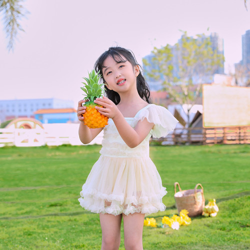 抖音女童夏裝時尚兒童泳衣可愛女童泳衣女士連體泳裝