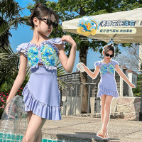 女童夏季連體泳衣2024新款兒童甜美洋氣速乾泳裝立體花朵遊泳衣