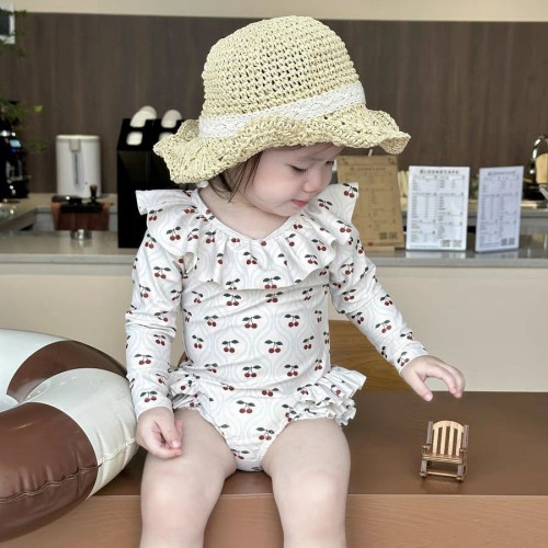 女寶寶遊泳衣夏季防紫外線嬰幼兒寶寶泳裝新款洋氣連體泳衣潮