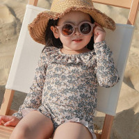 女童可愛卡通遊泳衣女寶寶2026夏季露背連體泳衣兒童外出沙灘衣潮