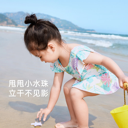 連體泳衣女童夏嬰幼兒甜美泳裝抗菌夏季女孩吊帶溫泉衣寶寶遊泳衣