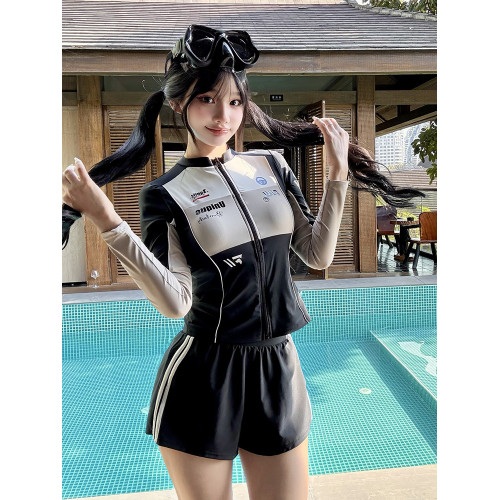 泳衣女長袖長褲分體沖浪服防曬速乾潛水服修身顯瘦水母衣浮潛服女