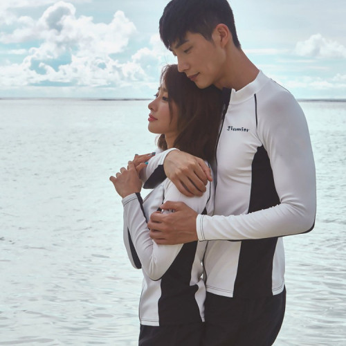 2024新款情侶潛水服女男分體長袖長褲水母衣浮潛沖浪泳衣套裝韓國
