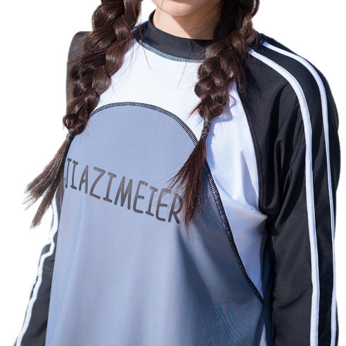 女士潛水服長袖防曬分體三件套水母衣速乾沖浪服顯瘦女泳衣