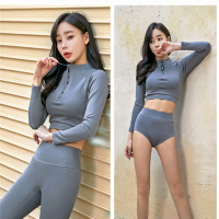 潛水服女長袖長褲防曬速乾水母分體沖浪服遊泳衣專業全身浮潛泳衣