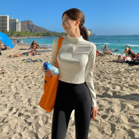 韓國潛水服女長袖水母遊泳衣分體三件套防曬長褲浮潛套裝顯瘦保守
