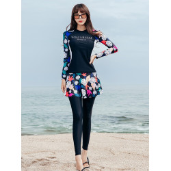 2025新款潛水服女分體防曬泳衣長袖長褲水母衣速乾沖浪服浮潛泳衣