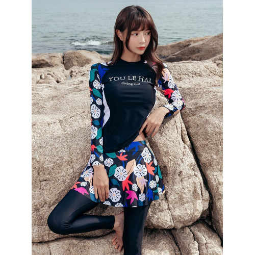 2025新款潛水服女分體防曬泳衣長袖長褲水母衣速乾沖浪服浮潛泳衣