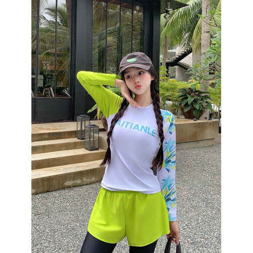 韓國潛水服女分體防曬長袖泳衣顯瘦速乾浮潛沖浪服水母衣溫泉套裝