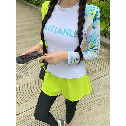 韓國潛水服女分體防曬長袖泳衣顯瘦速乾浮潛沖浪服水母衣溫泉套裝