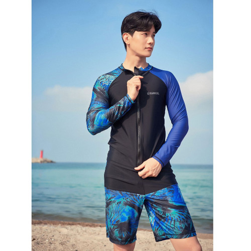 泳衣男防曬速乾長袖拉浮潛沖浪潛水服水母衣大碼遊泳衣短褲長褲