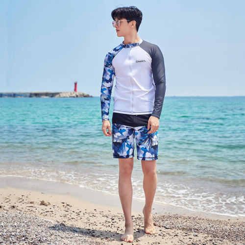 泳衣男防曬速乾長袖拉浮潛沖浪潛水服水母衣大碼遊泳衣短褲長褲