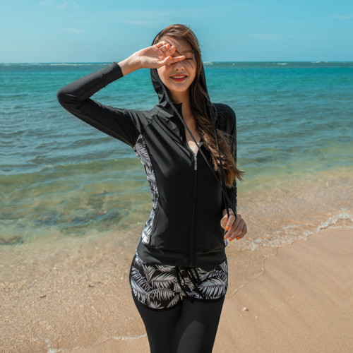 新款潛水服女分體浮潛遊泳衣情侶長袖長褲防曬沖浪服男水母服