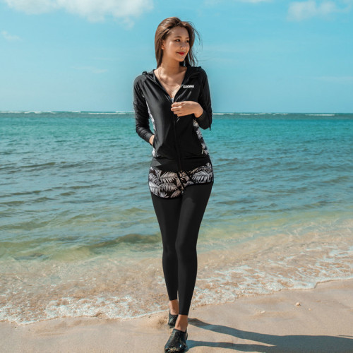 新款潛水服女分體浮潛遊泳衣情侶長袖長褲防曬沖浪服男水母服