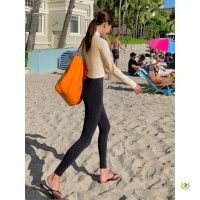 ǎ分體長袖泳衣夏高腰長褲沖浪服顯瘦遮肚保守防曬速乾水母潛水服
