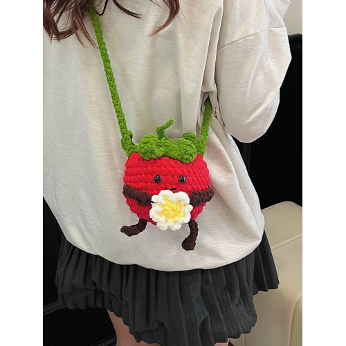 兒童包包新款手工編織馬鈴薯包女孩斜後後背包可愛卡通茄子迷你配飾小包
