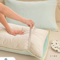 夏季冰豆豆枕巾一對裝涼感冰絲枕頭巾枕頭隔髒墊巾綁帶防滑不脫落