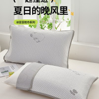 夏季冰絲枕巾夏天涼感夏涼冰豆豆枕頭巾綁帶款防滑不脫落2025新款