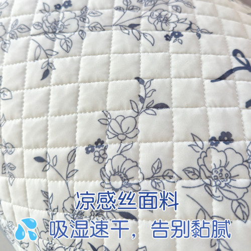 冰絲雙人枕巾 夏季涼感絲長款枕頭巾防頭油綁帶可固定透氣吸汗