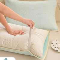 冰豆豆枕巾夏季涼感冰絲枕頭巾一對裝枕頭隔髒墊巾綁帶防滑不脫落