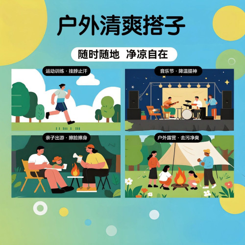 降溫冰巾濕巾冷感冰感薄荷學生戶外運動防暑清涼可攜式