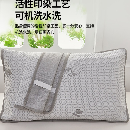 夏季冰絲枕巾夏天涼感夏涼冰豆豆枕頭巾綁帶款防滑不脫落2025新款