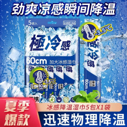 【新人立減5元】清涼濕巾可攜式冷感冰涼感降溫薄荷提神運動除汗