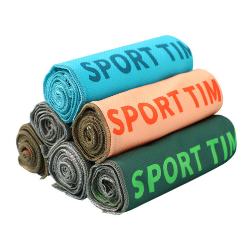 夏季運動健身吸汗巾戶外冰涼巾吸汗速乾一甩即涼冰感印花毛巾