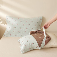 枕巾純棉一對裝輕奢高級感可固定紗布枕頭巾2025新款夏涼防頭油