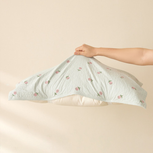 枕巾純棉一對裝輕奢高級感可固定紗布枕頭巾2025新款夏涼防頭油