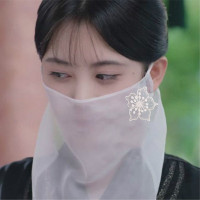 古風面紗耳古裝漢服紗巾漢服新款矇面復刺綉花掛遮陽超仙古代遮臉