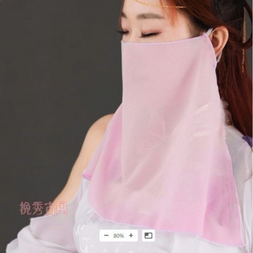 古風面紗耳古裝漢服紗巾漢服新款矇面復刺綉花掛遮陽超仙古代遮臉