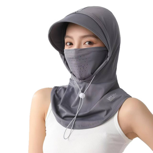 夏天防曬面罩帽子一體冰感透氣頭套護頸騎行防風帽簷全臉遮陽面紗