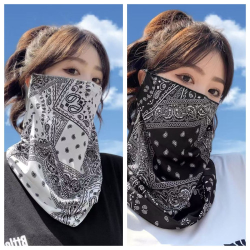 冰絲防曬面罩遮臉女戶外出行防風護頸遮脖子口罩護臉面紗開車臉罩