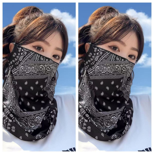 冰絲防曬面罩遮臉女戶外出行防風護頸遮脖子口罩護臉面紗開車臉罩